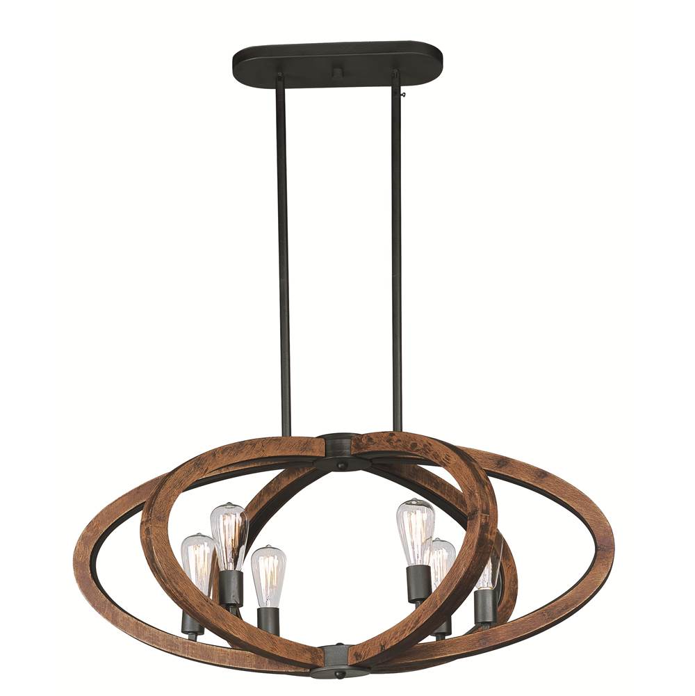 Maxim Lighting 20915APAR/BUL Anthracite Bodega Bay 6-light Pendant W/bulb Image 1