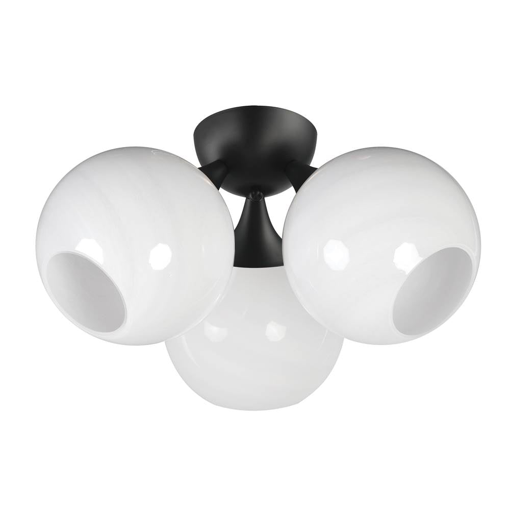Maxim Lighting 21225MRBK Black Neve 3-light Semi Flush Image 1