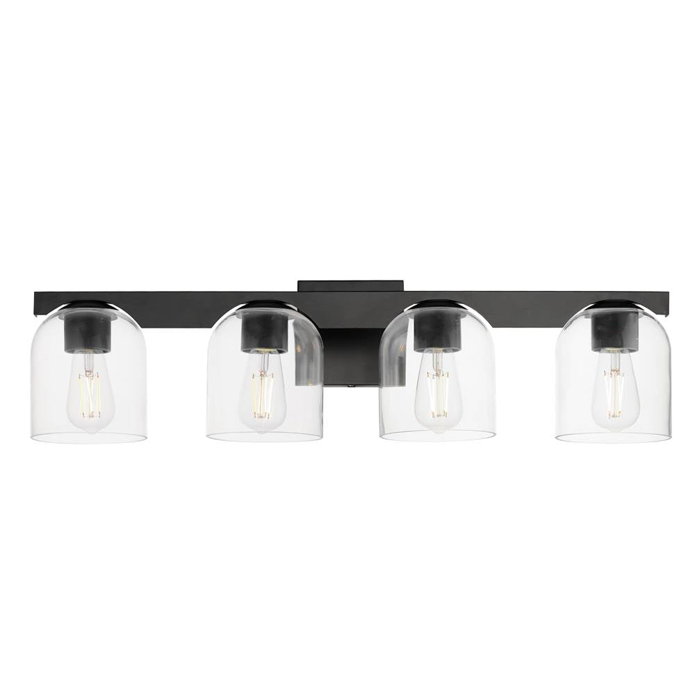 Maxim Lighting 21234CLBK Black Scoop 4-light Bath Vanity Image 1