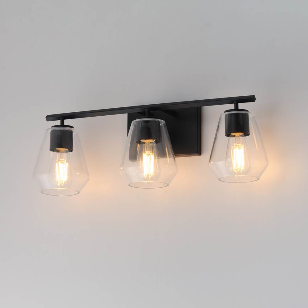 Maxim Lighting 21333CLBK Black Geode 3-light Bath Vanity Image 3
