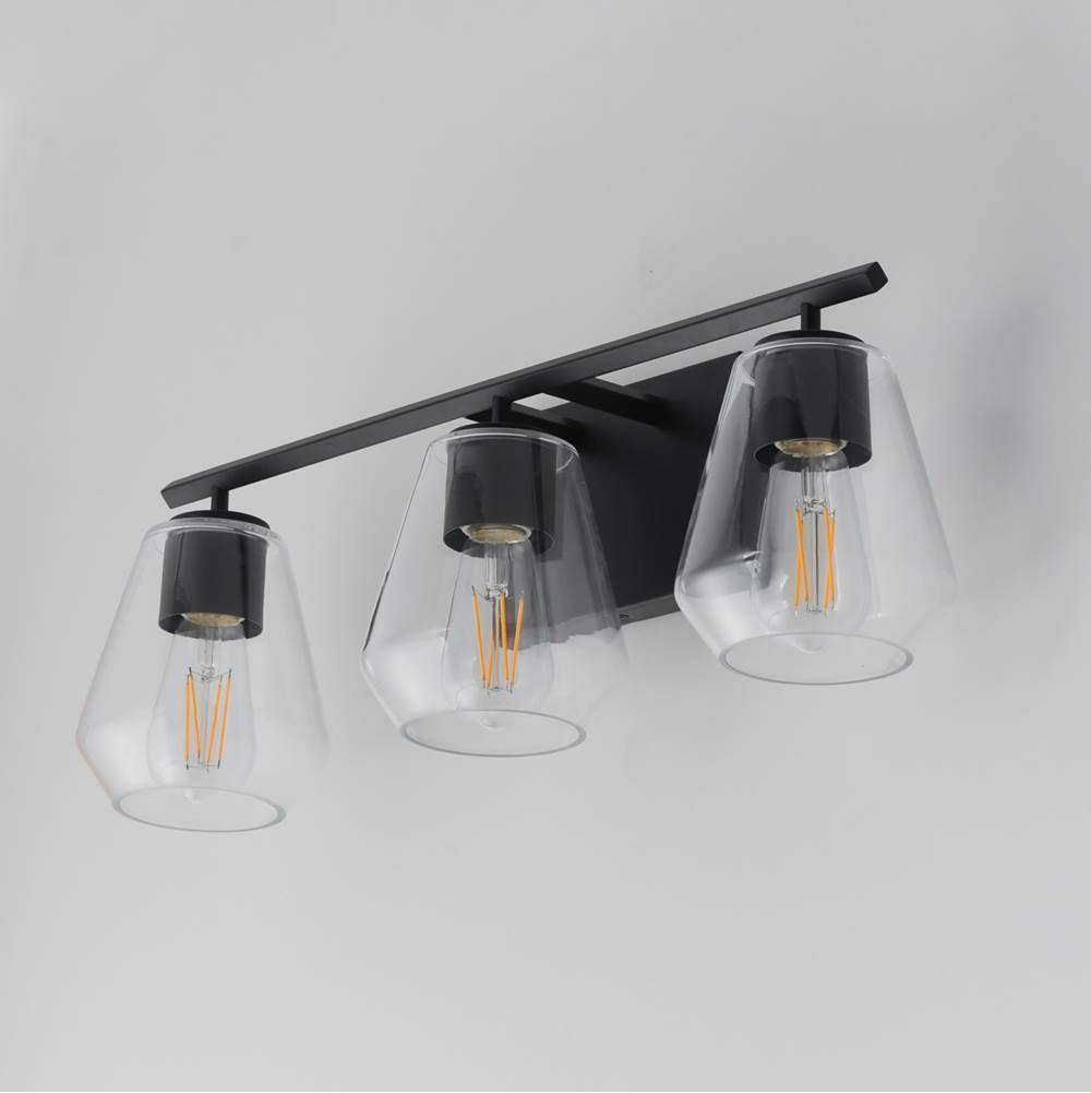 Maxim Lighting 21333CLBK Black Geode 3-light Bath Vanity Image 2