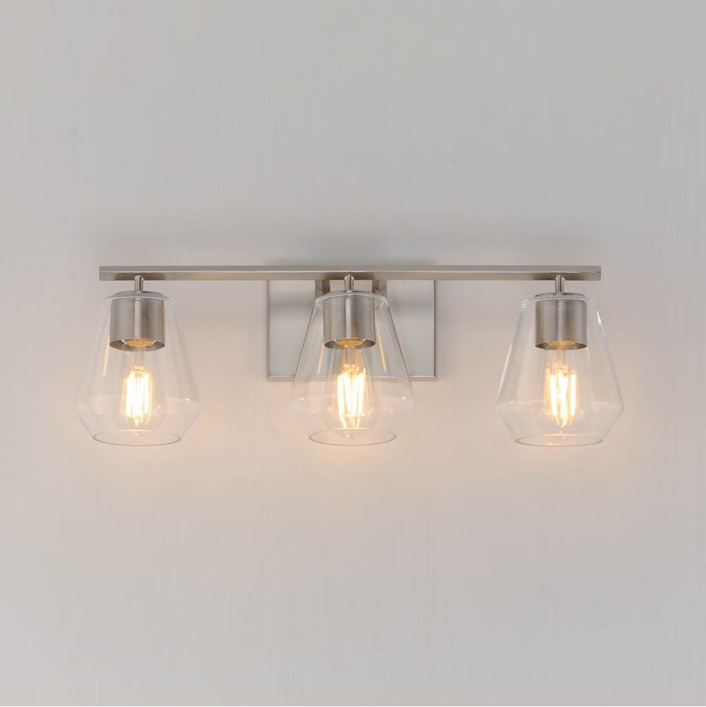 Maxim Lighting 21333CLSN Satin Nickel Geode 3-light Bath Vanity Image 3
