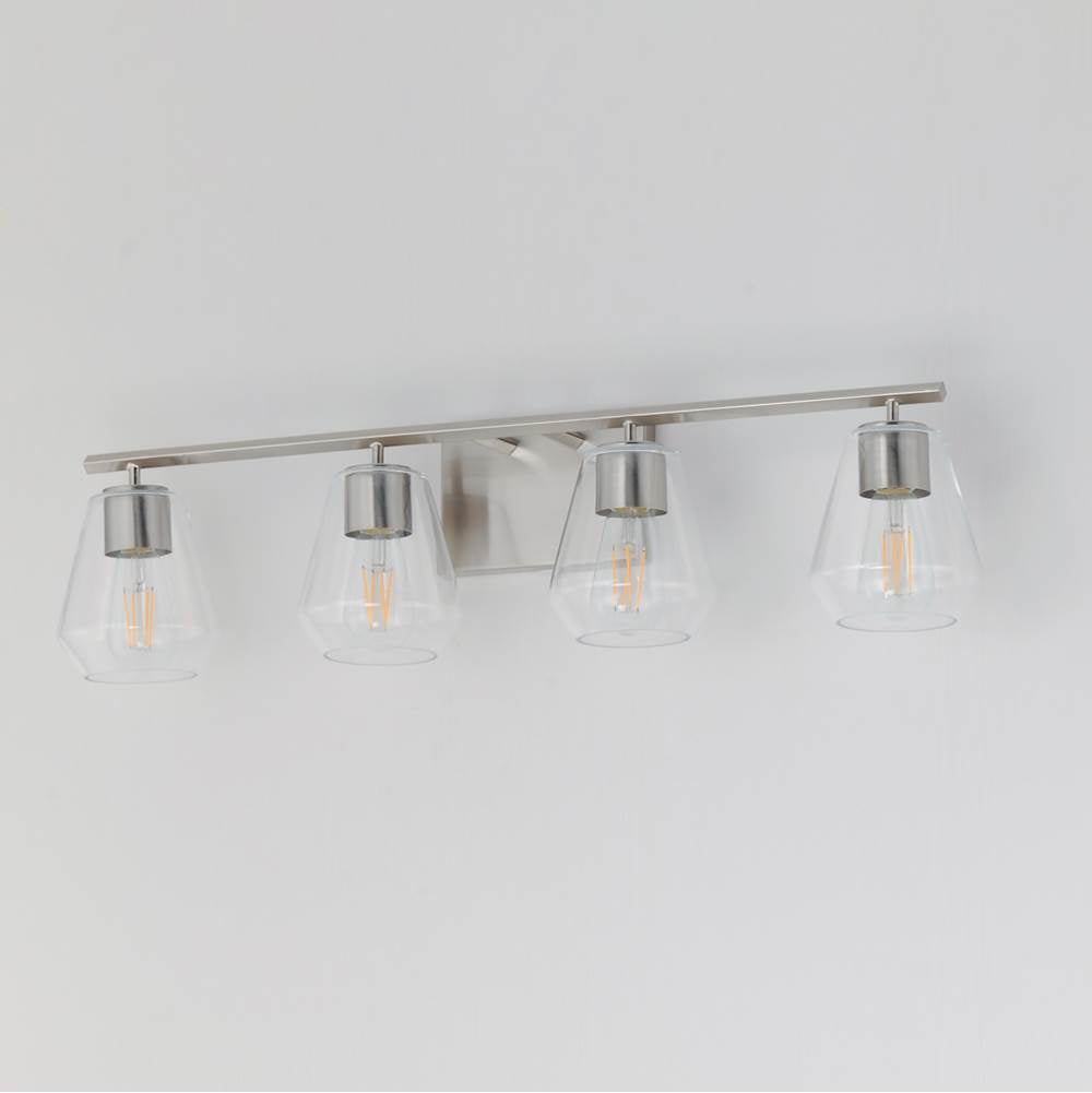 Maxim Lighting 21334CLSN Satin Nickel Geode 4-light Bath Vanity Image 2