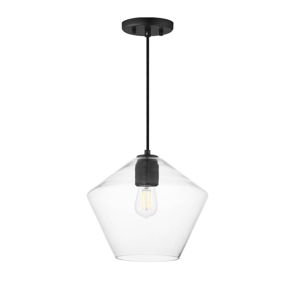 Maxim Lighting 21337CLBK Black Geode Large Pendant Image 1