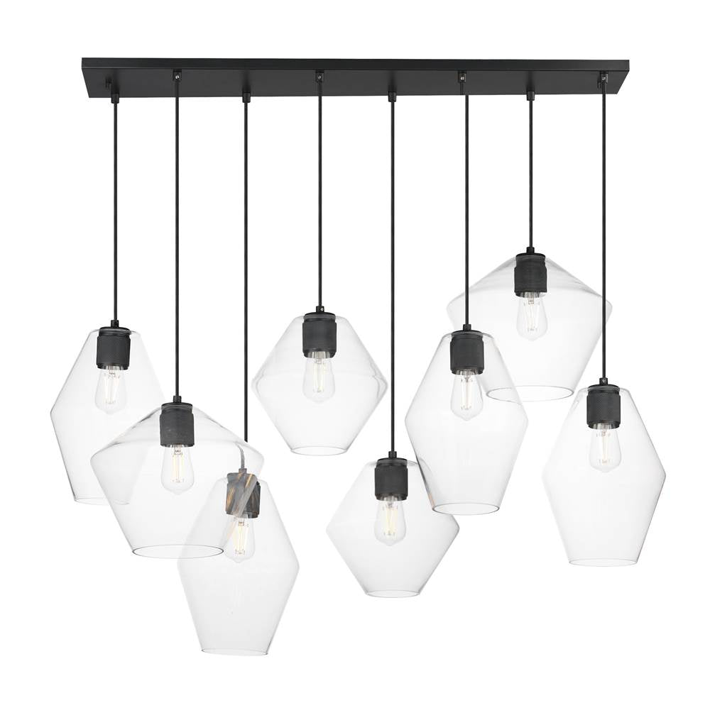 Maxim Lighting 21339CLBK Black Geode 8-light Pendant Image 1