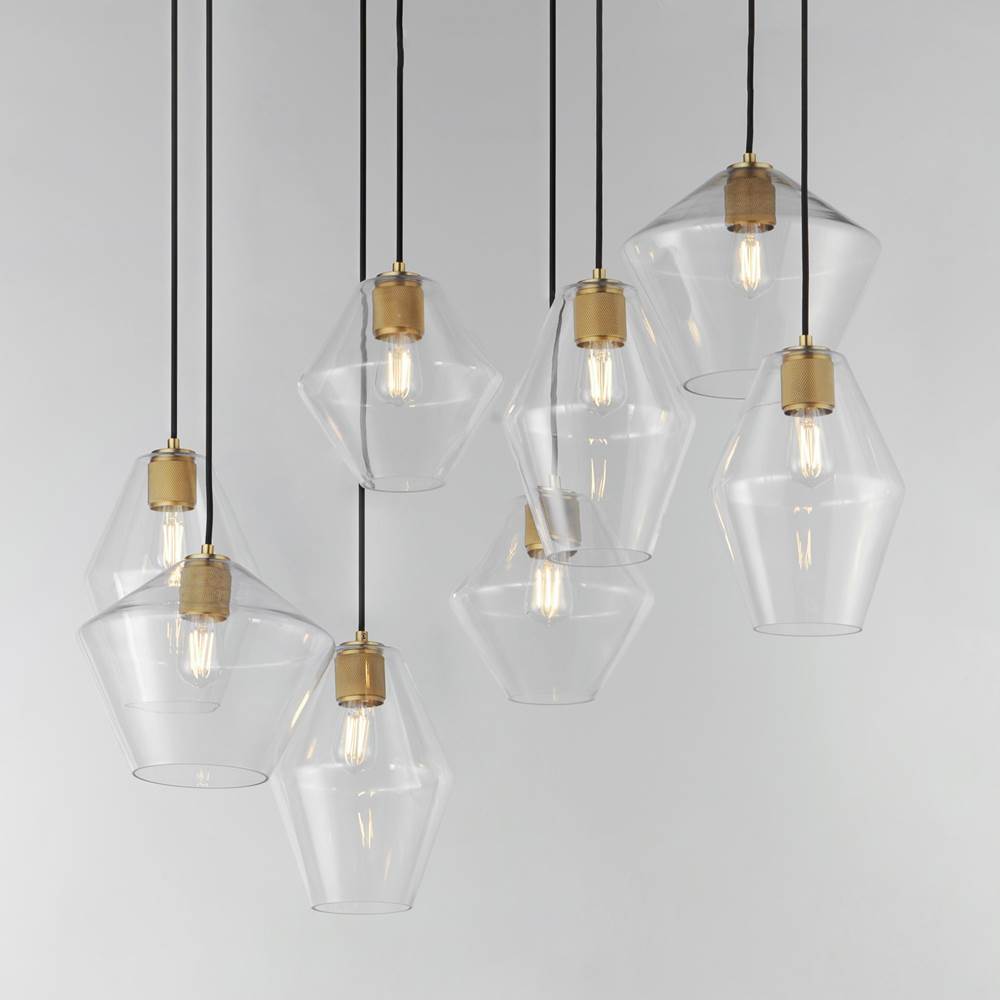 Maxim Lighting 21339CLNAB Natural Aged Brass Geode 8-light Pendant Image 3