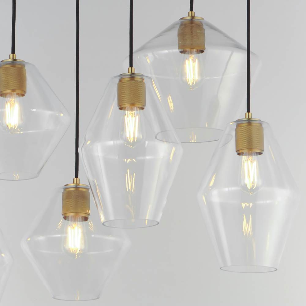 Maxim Lighting 21339CLNAB Natural Aged Brass Geode 8-light Pendant Image 2