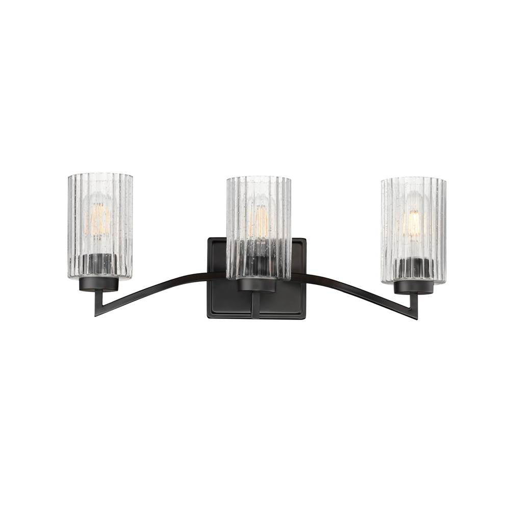 Maxim Lighting 21373CRBK Black Rigata 3-light Bath Vanity Image 1