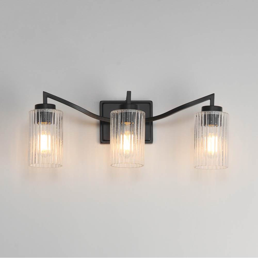 Maxim Lighting 21373CRBK Black Rigata 3-light Bath Vanity Image 3