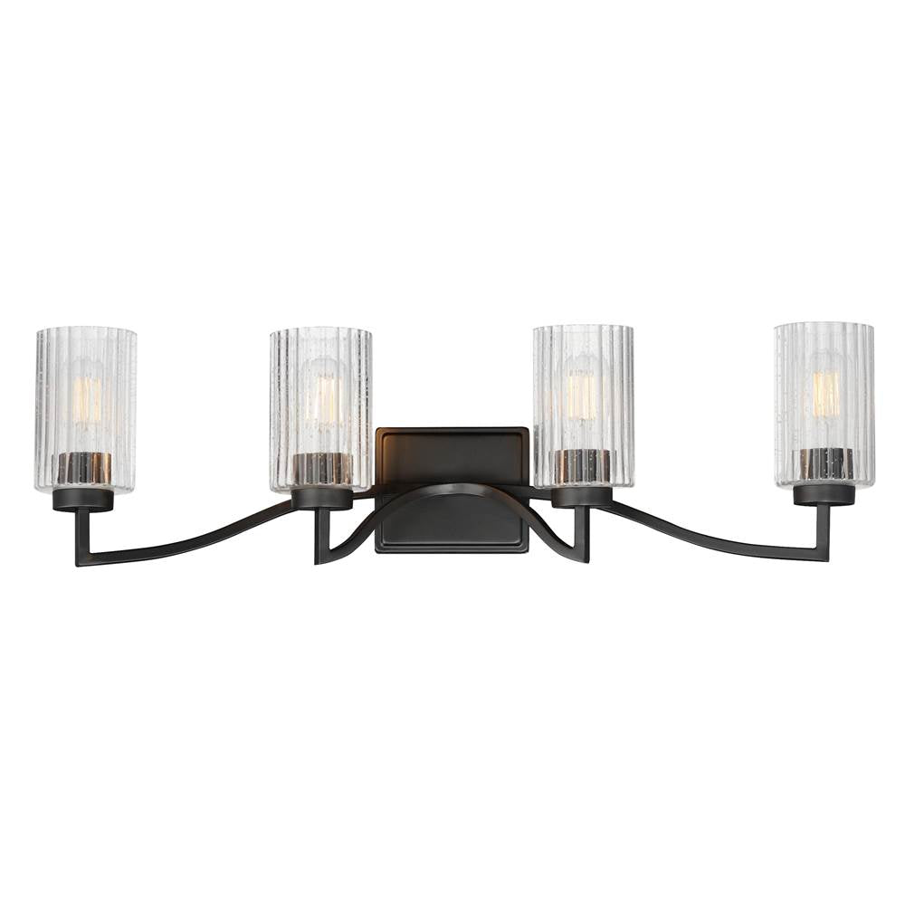 Maxim Lighting 21374CRBK Black Rigata 4-light Bath Vanity Image 1