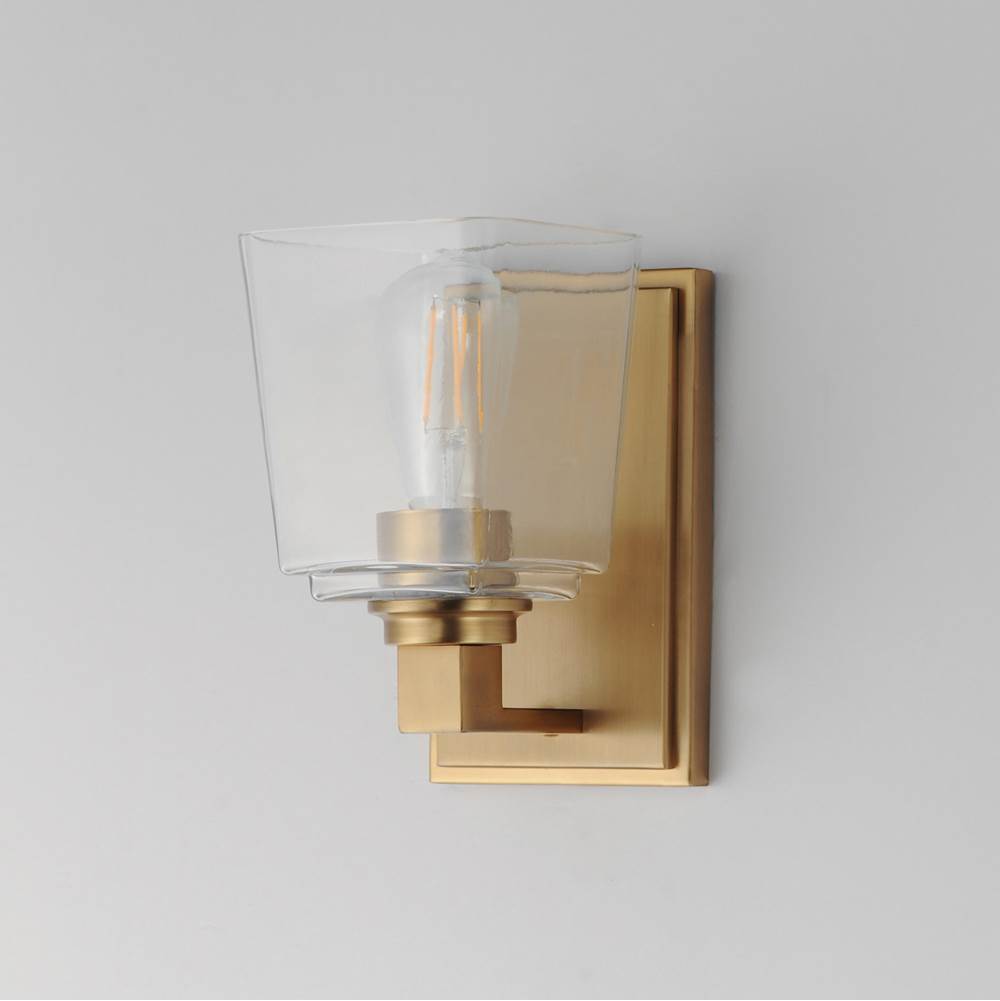 Maxim Lighting 21381CLNAB Natural Aged Brass Cubos 1-light Wall Sconce Image 2
