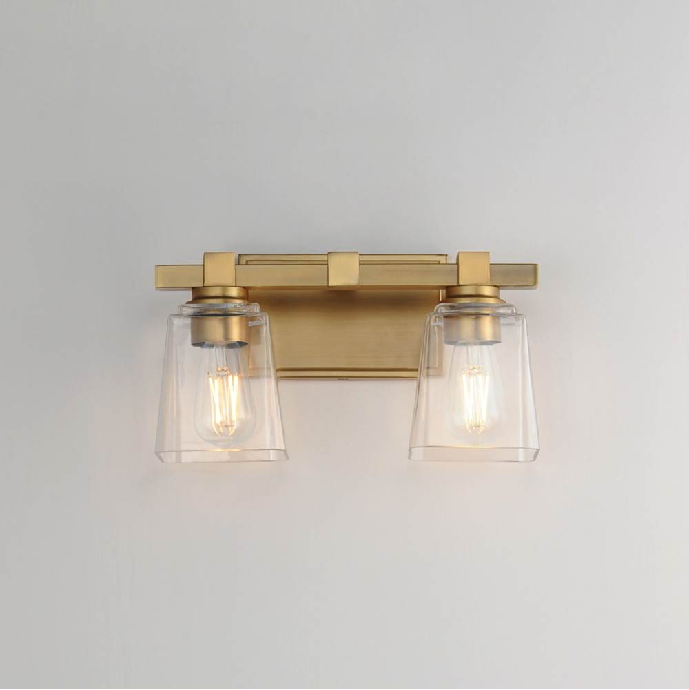 Maxim Lighting 21382CLNAB Natural Aged Brass Cubos 2-light Wall Sconce Image 3