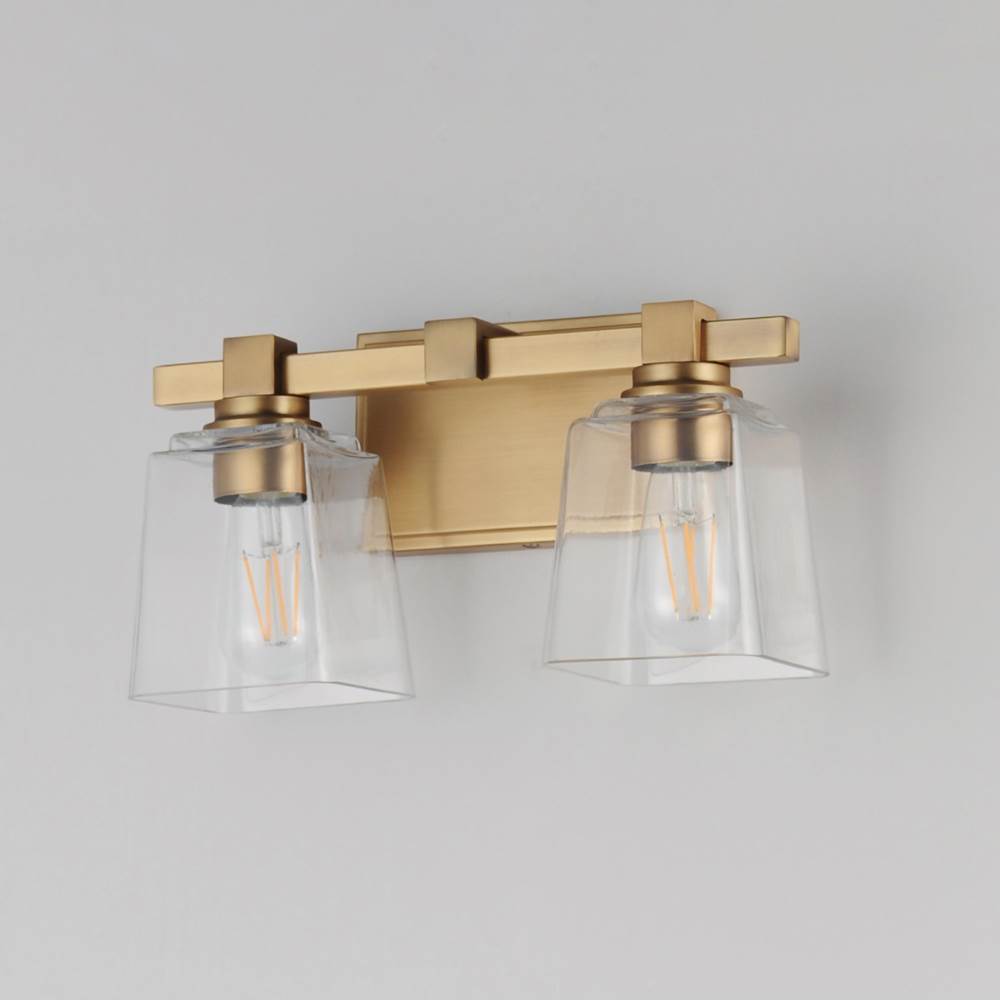 Maxim Lighting 21382CLNAB Natural Aged Brass Cubos 2-light Wall Sconce Image 2