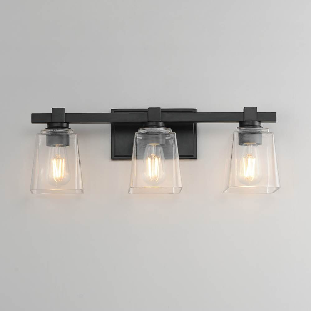 Maxim Lighting 21383CLBK Black Cubos 3-light Bath Vanity Image 3