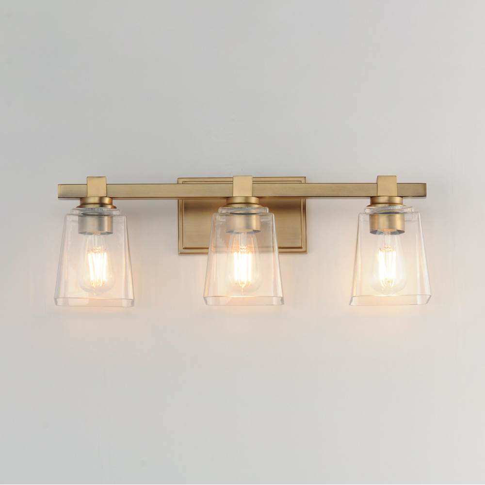 Maxim Lighting 21383CLNAB Natural Aged Brass Cubos 3-light Bath Vanity Image 3