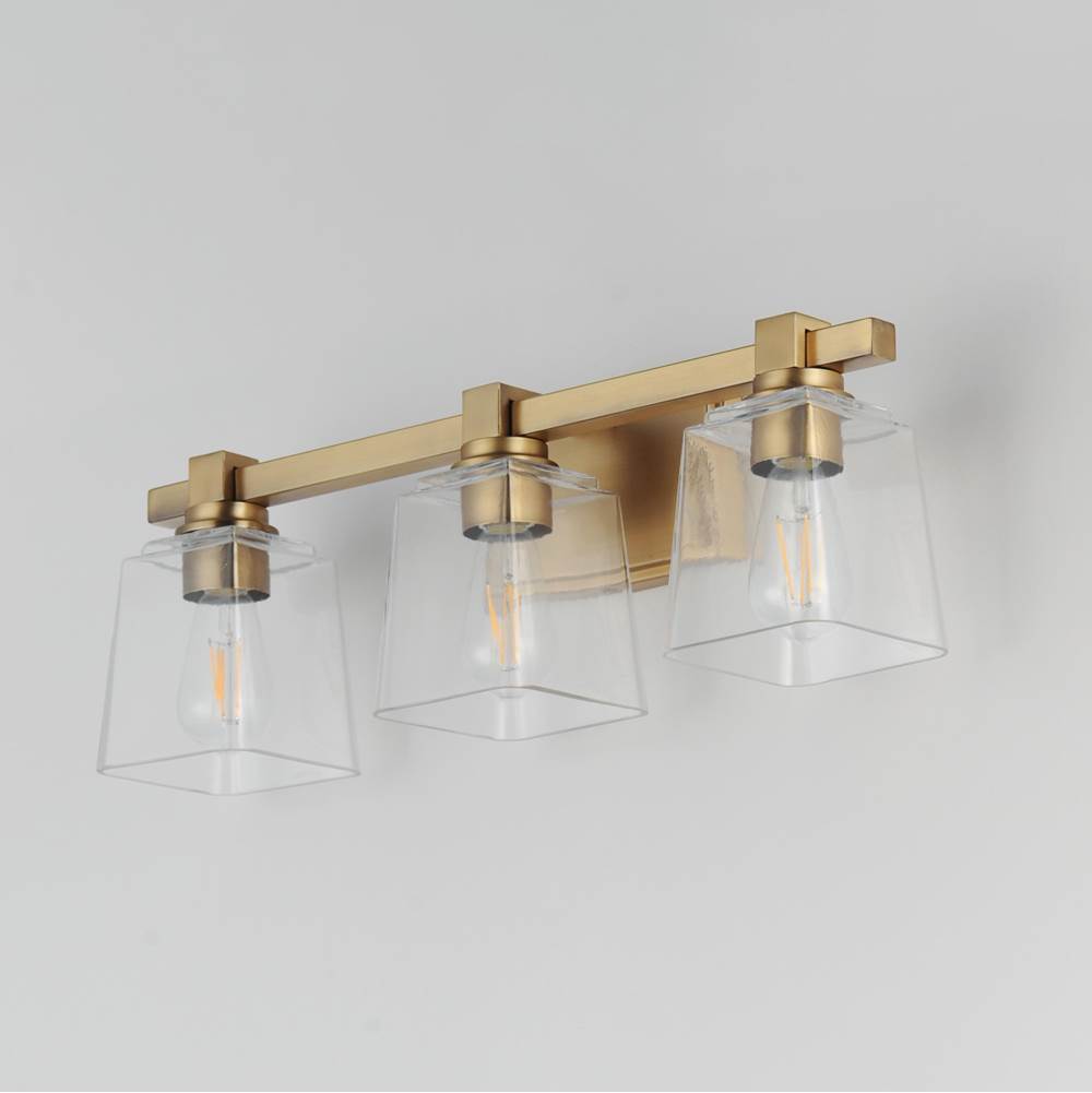 Maxim Lighting 21383CLNAB Natural Aged Brass Cubos 3-light Bath Vanity Image 2