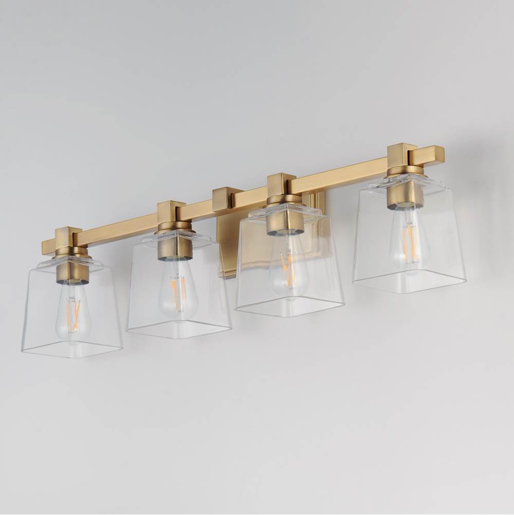 Maxim Lighting 21384CLNAB Natural Aged Brass Cubos 4-light Bath Vanity Image 2