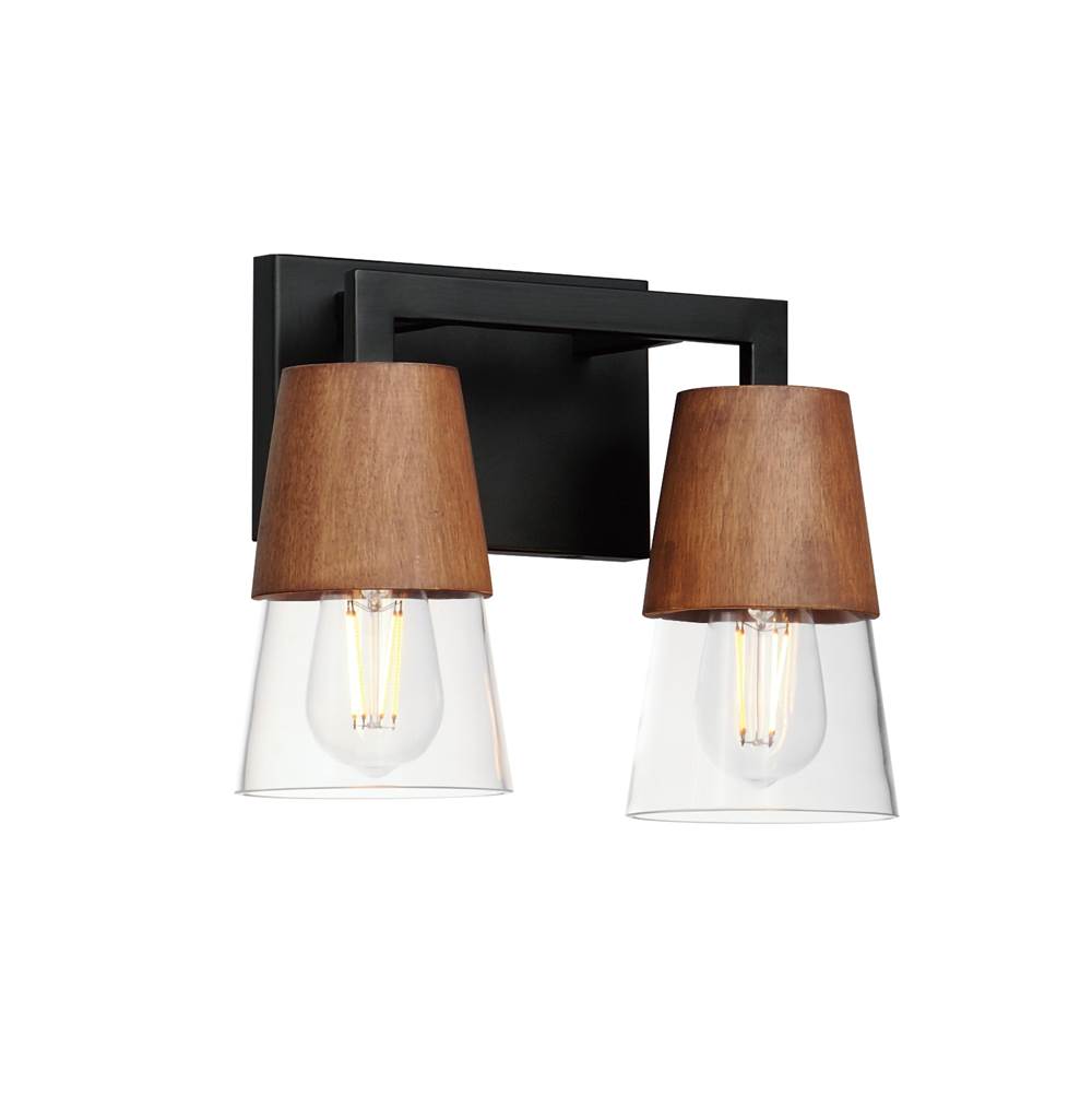 Maxim Lighting 21622CLWNBK Walnut,Black Carpenter 2-light Bath Vanity Image 1