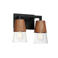 Maxim Lighting 21622CLWNBK Walnut,Black Carpenter 2-light Bath Vanity Image 1