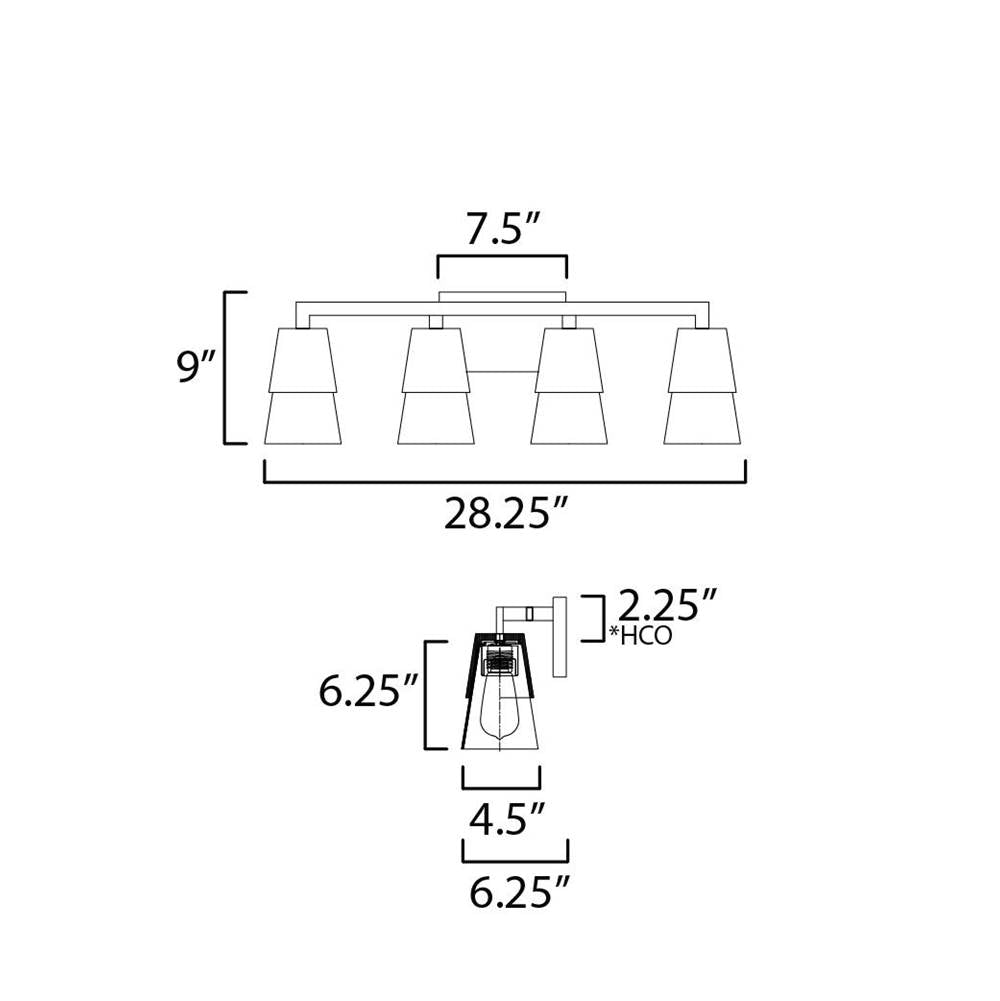Maxim Lighting 21624CLWNBK Walnut,Black Carpenter 4-light Bath Vanity Image 2