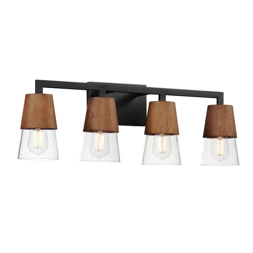 Maxim Lighting 21624CLWNBK Walnut,Black Carpenter 4-light Bath Vanity Image 1