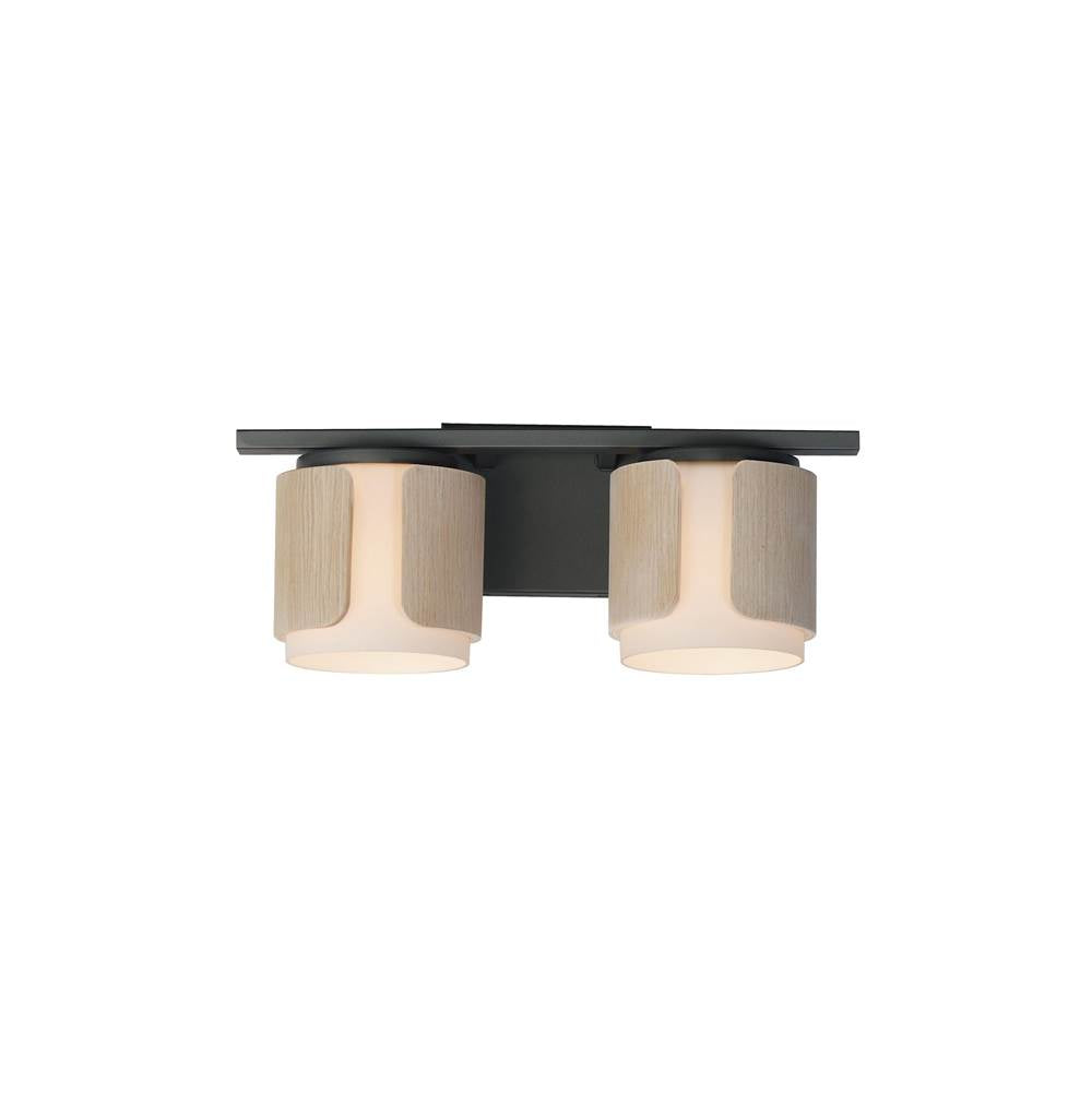 Maxim Lighting 21712SWNWDCHL Natural Wood,Charcoal Draughtsman 2-light Bath Vanity Image 1