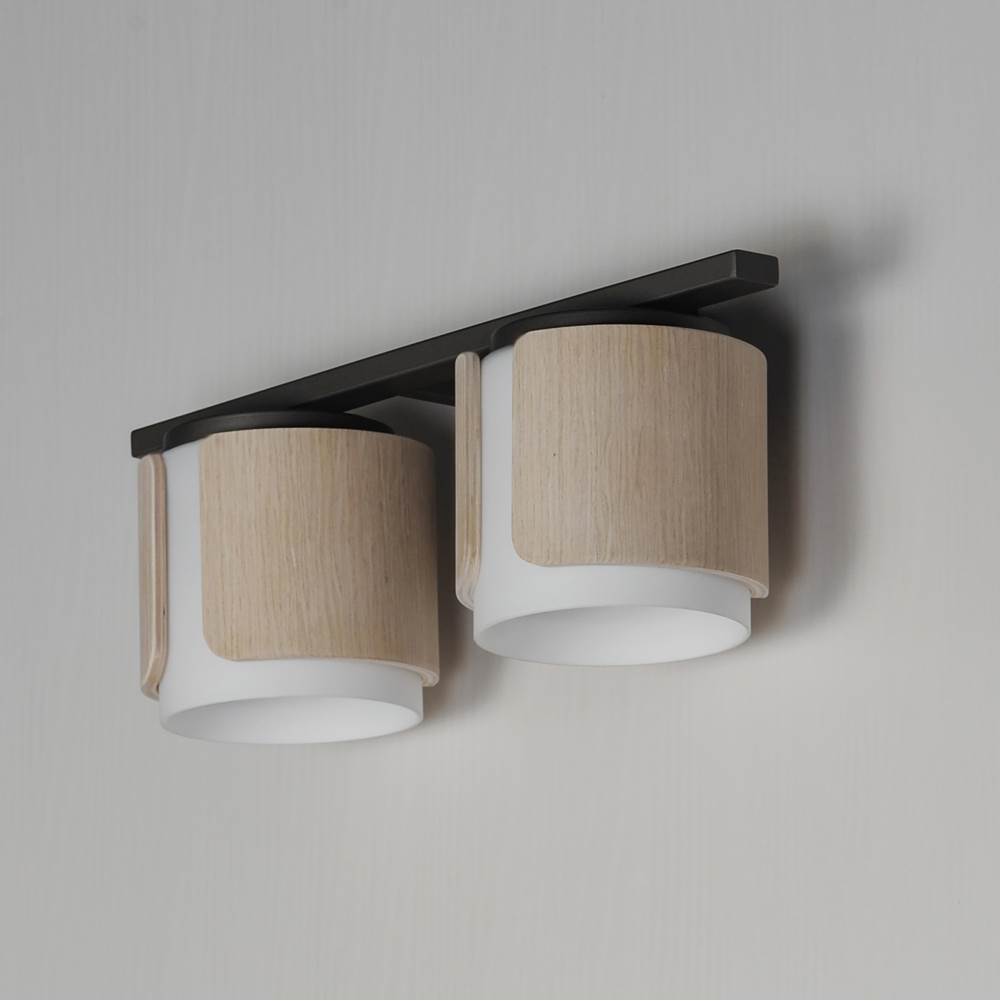 Maxim Lighting 21712SWNWDCHL Natural Wood,Charcoal Draughtsman 2-light Bath Vanity Image 3