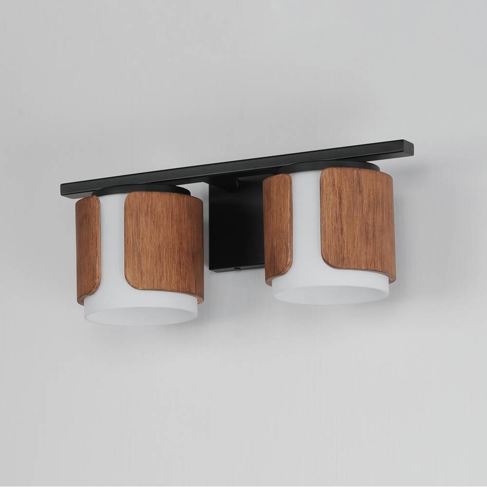 Maxim Lighting 21712SWWNBK Walnut,Black Draughtsman 2-light Bath Vanity Image 3