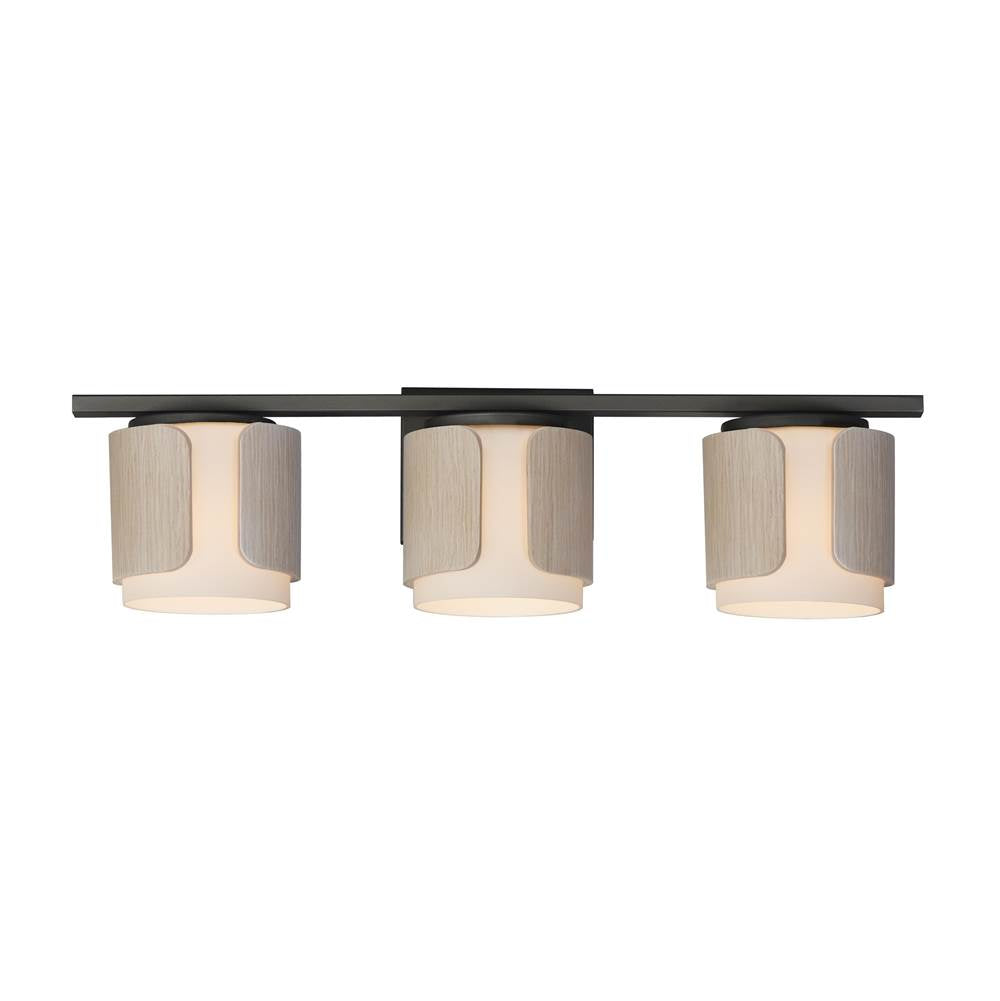 Maxim Lighting 21713SWNWDCHL Natural Wood,Charcoal Draughtsman 3-light Bath Vanity Image 1