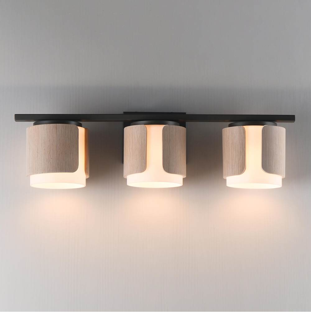 Maxim Lighting 21713SWNWDCHL Natural Wood,Charcoal Draughtsman 3-light Bath Vanity Image 3
