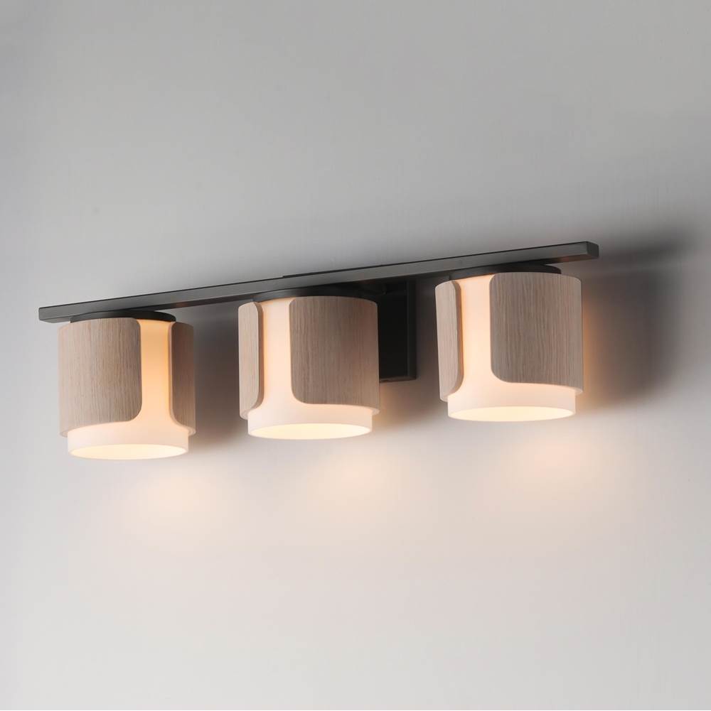 Maxim Lighting 21713SWNWDCHL Natural Wood,Charcoal Draughtsman 3-light Bath Vanity Image 2