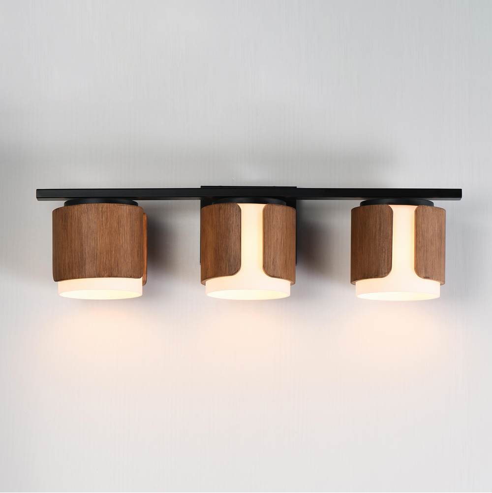 Maxim Lighting 21713SWWNBK Walnut,Black Draughtsman 3-light Bath Vanity Image 3