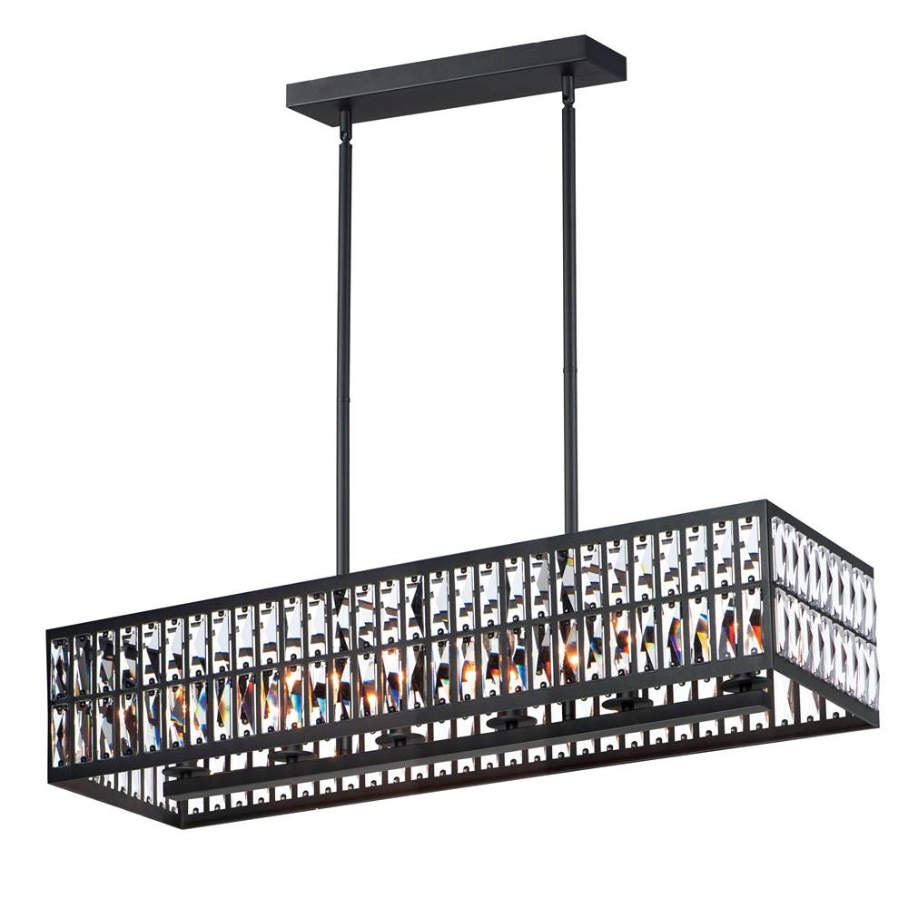 Maxim Lighting 21817BCBK Black Madeline 6-light Linear Pendant Image 1