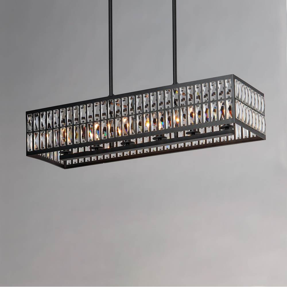 Maxim Lighting 21817BCBK Black Madeline 6-light Linear Pendant Image 4