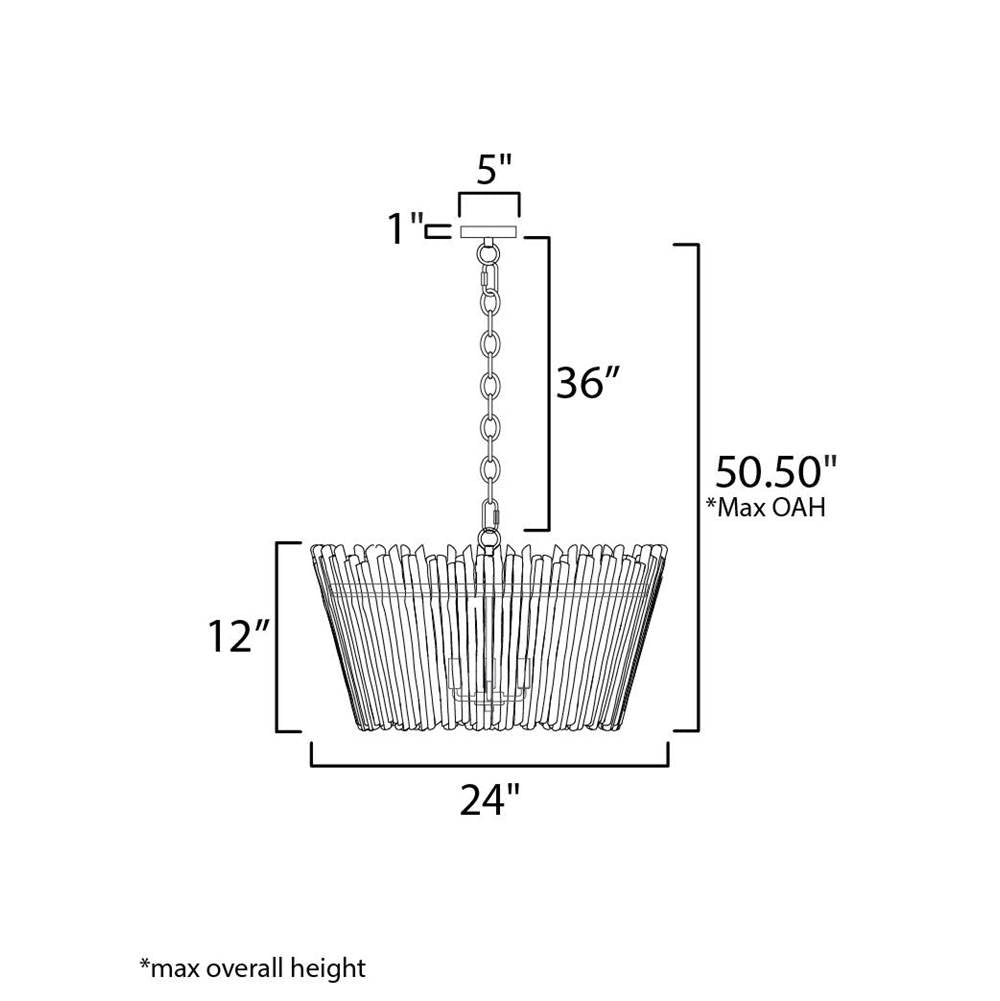 Maxim Lighting 22424WWTBZ Textured Bronze Baywood 24'' Driftwood Chandelier Image 2