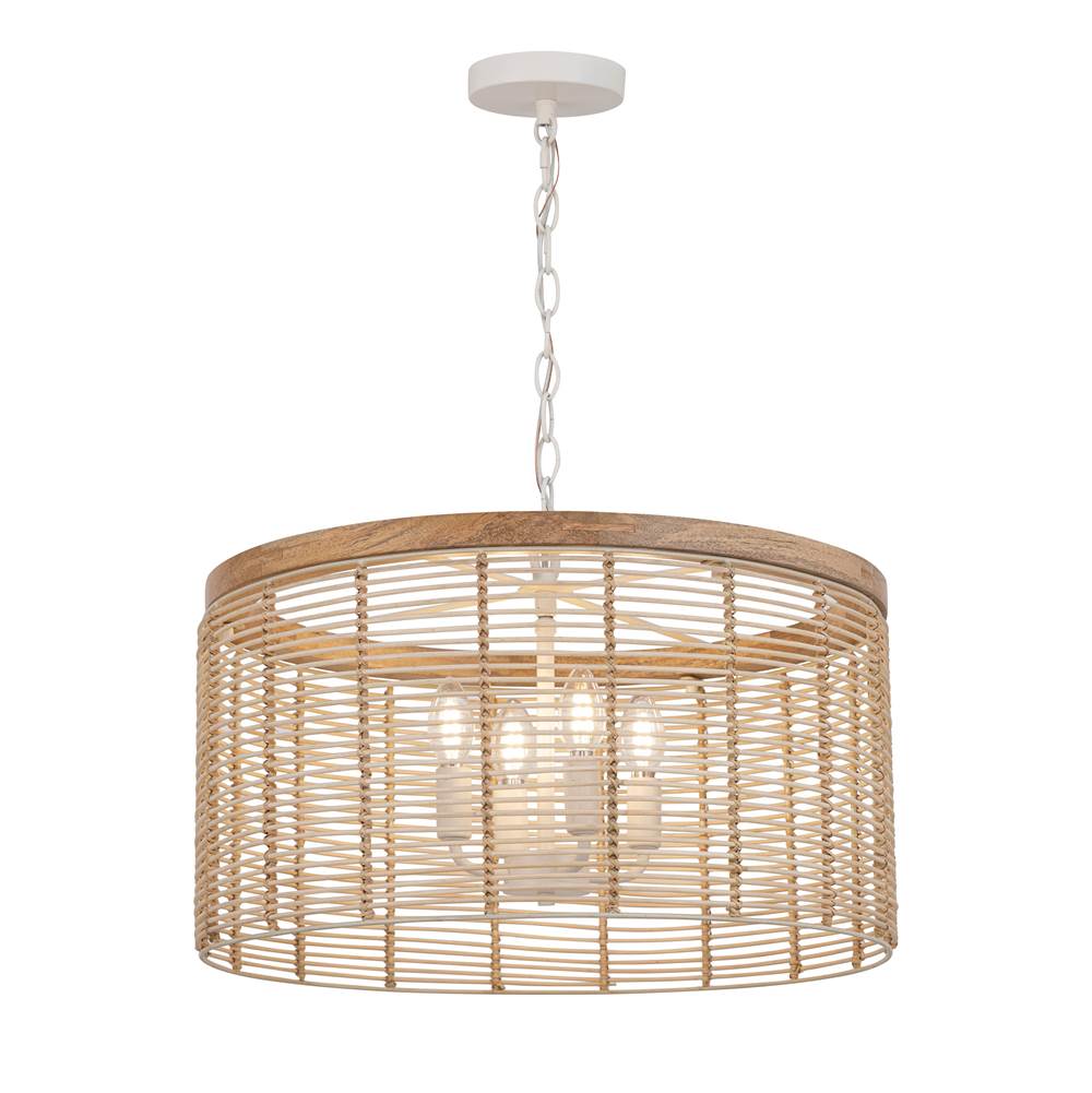 Maxim Lighting 22445NAEC Ecru Vannerie 4-light Pendant Image 1