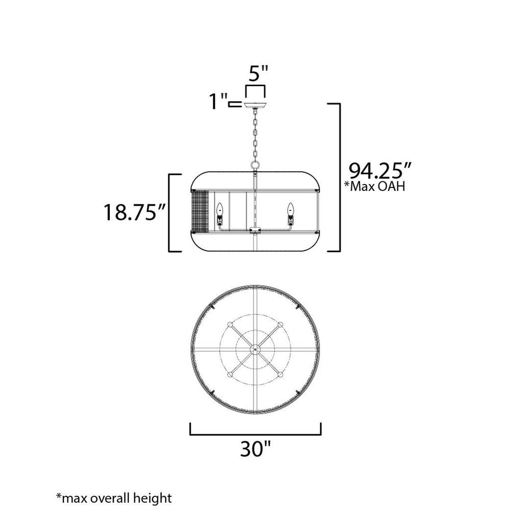Maxim Lighting 22475WWT Weathered White Cestino 30'' Pendant Image 2