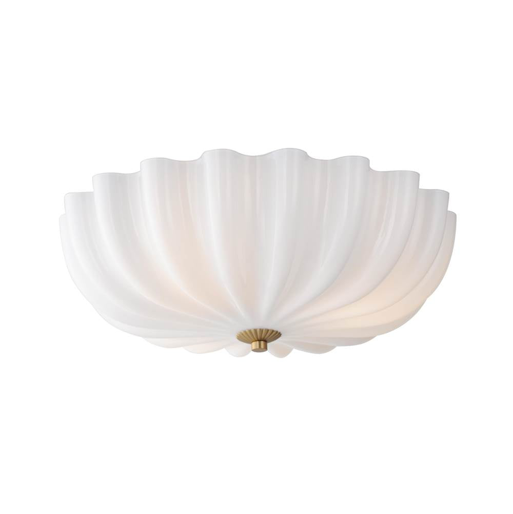 Maxim Lighting 22650WTNAB White,Natural Aged Brass Bundt-semi-flush Mount Image 1
