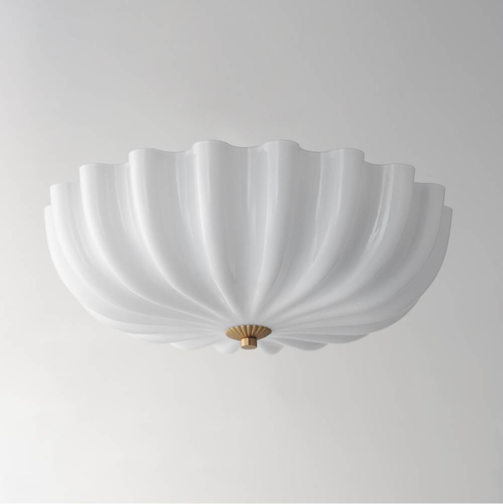Maxim Lighting 22650WTNAB White,Natural Aged Brass Bundt-semi-flush Mount Image 3
