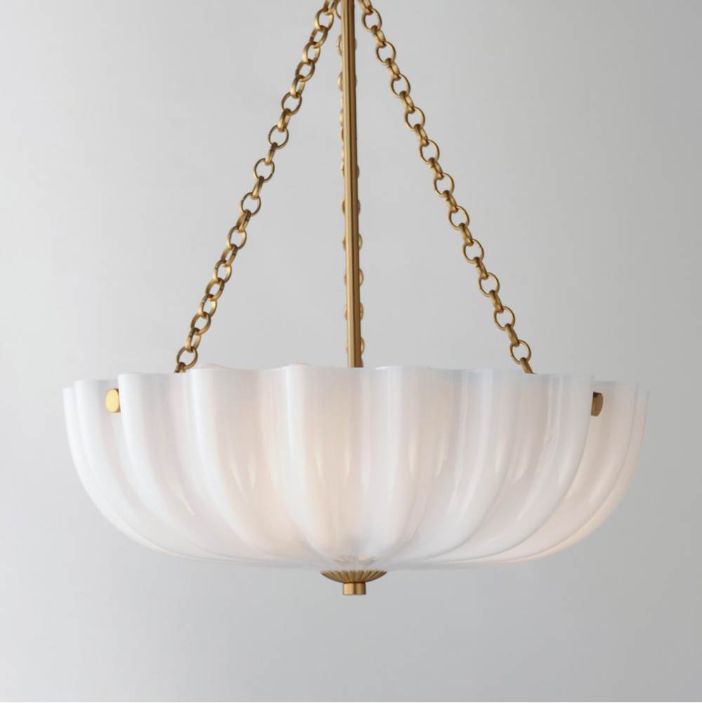 Maxim Lighting 22652WTNAB White,Natural Aged Brass Bundt-semi-flush Mount Image 3