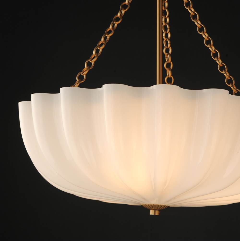 Maxim Lighting 22653WTNAB White,Natural Aged Brass Bundt-semi-flush Mount Image 2