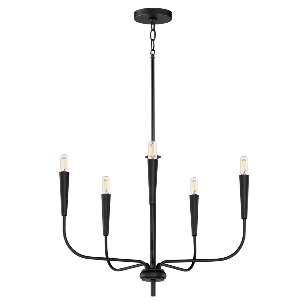 Maxim Lighting 24815BK Black Vela 5-light Chandelier Image 1
