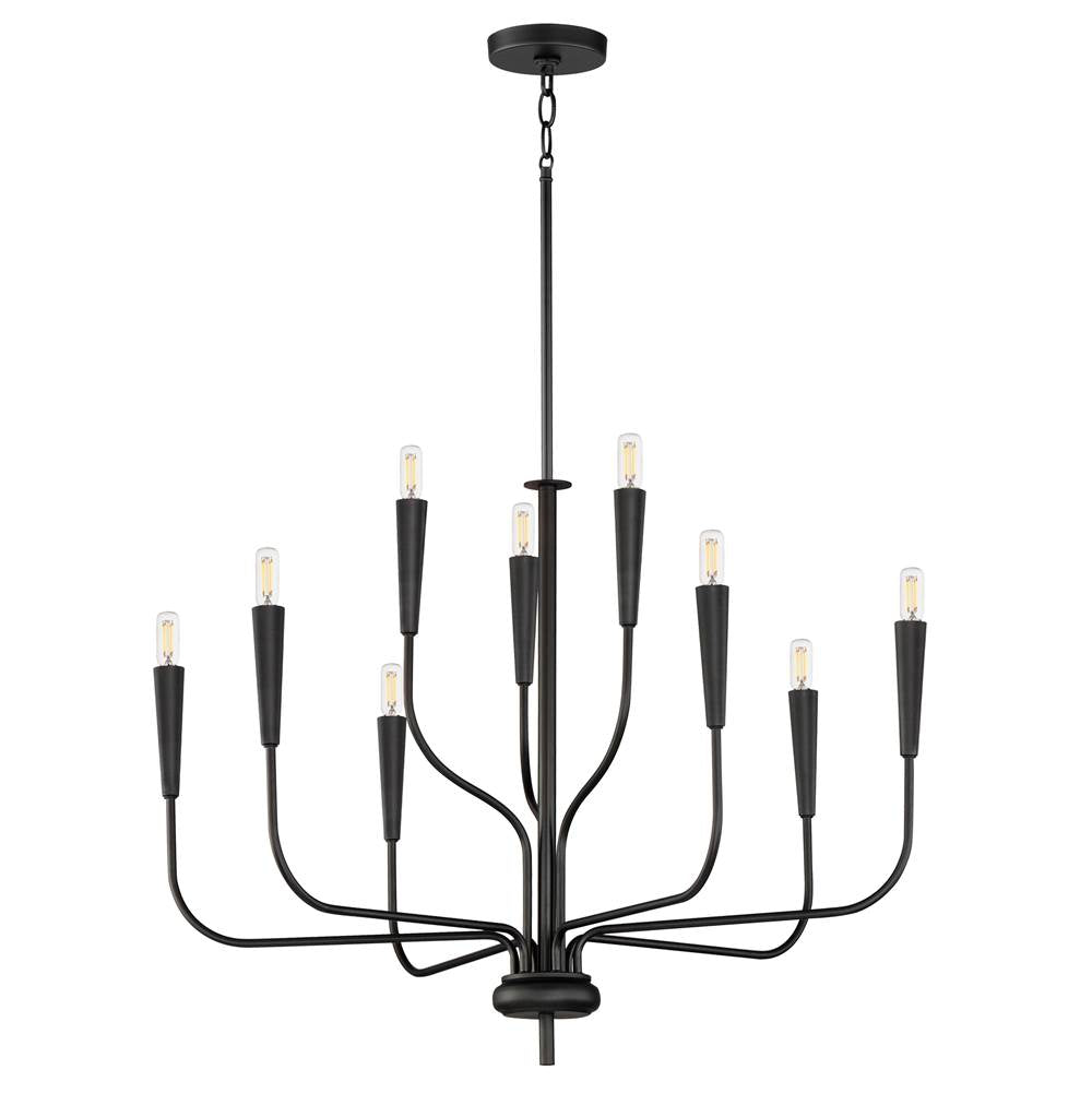 Maxim Lighting 24819BK Black Vela 9-light Chandelier Image 1