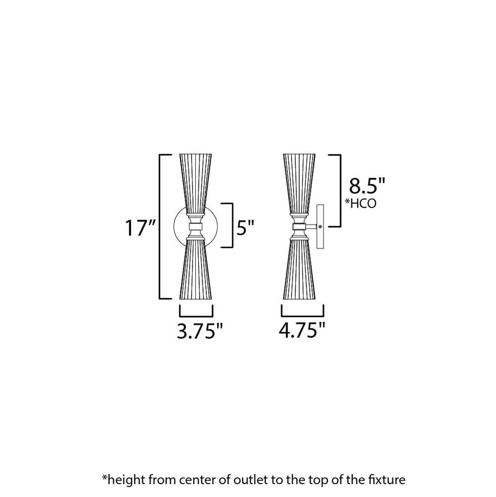 Maxim Lighting 24822SWBKNAB Black,Natural Aged Brass Krevat 2-light Wall Sconce Image 2