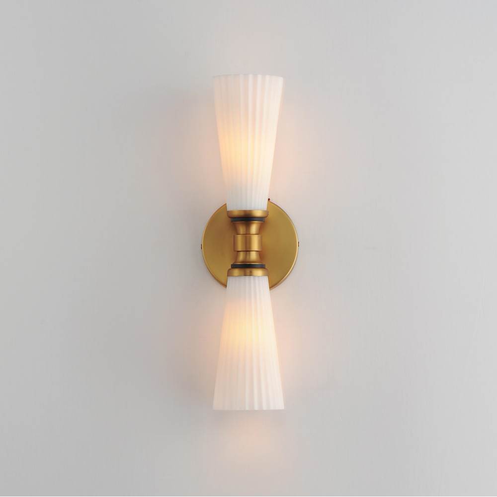 Maxim Lighting 24822SWBKNAB Black,Natural Aged Brass Krevat 2-light Wall Sconce Image 4