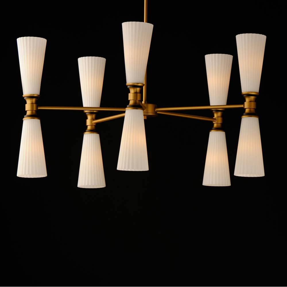 Maxim Lighting 24825SWBKNAB Black,Natural Aged Brass Krevat 10-light Chandelier Image 3