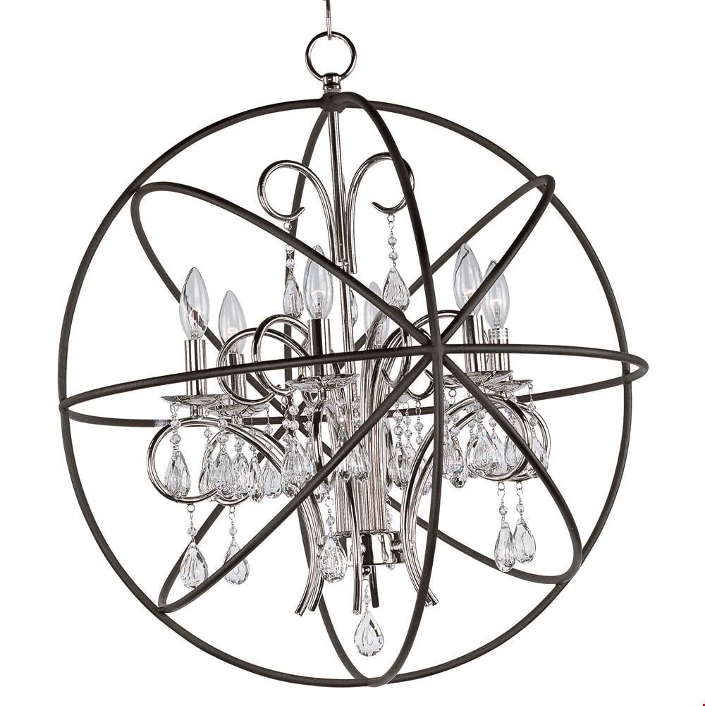 Maxim Lighting 25144ARPN Anthracite,Polished Nickel Orbit 6-light Pendant Image 1