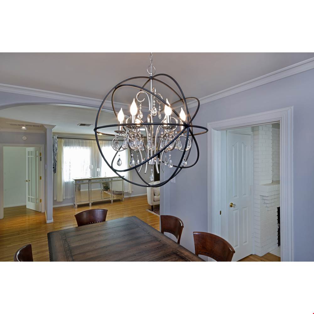 Maxim Lighting 25144ARPN Anthracite,Polished Nickel Orbit 6-light Pendant Image 2