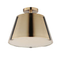 Maxim Lighting 25170DBZHR Dark Bronze,Leather,Heritage Brass Carlo Led Semi Flush Mount Image 1