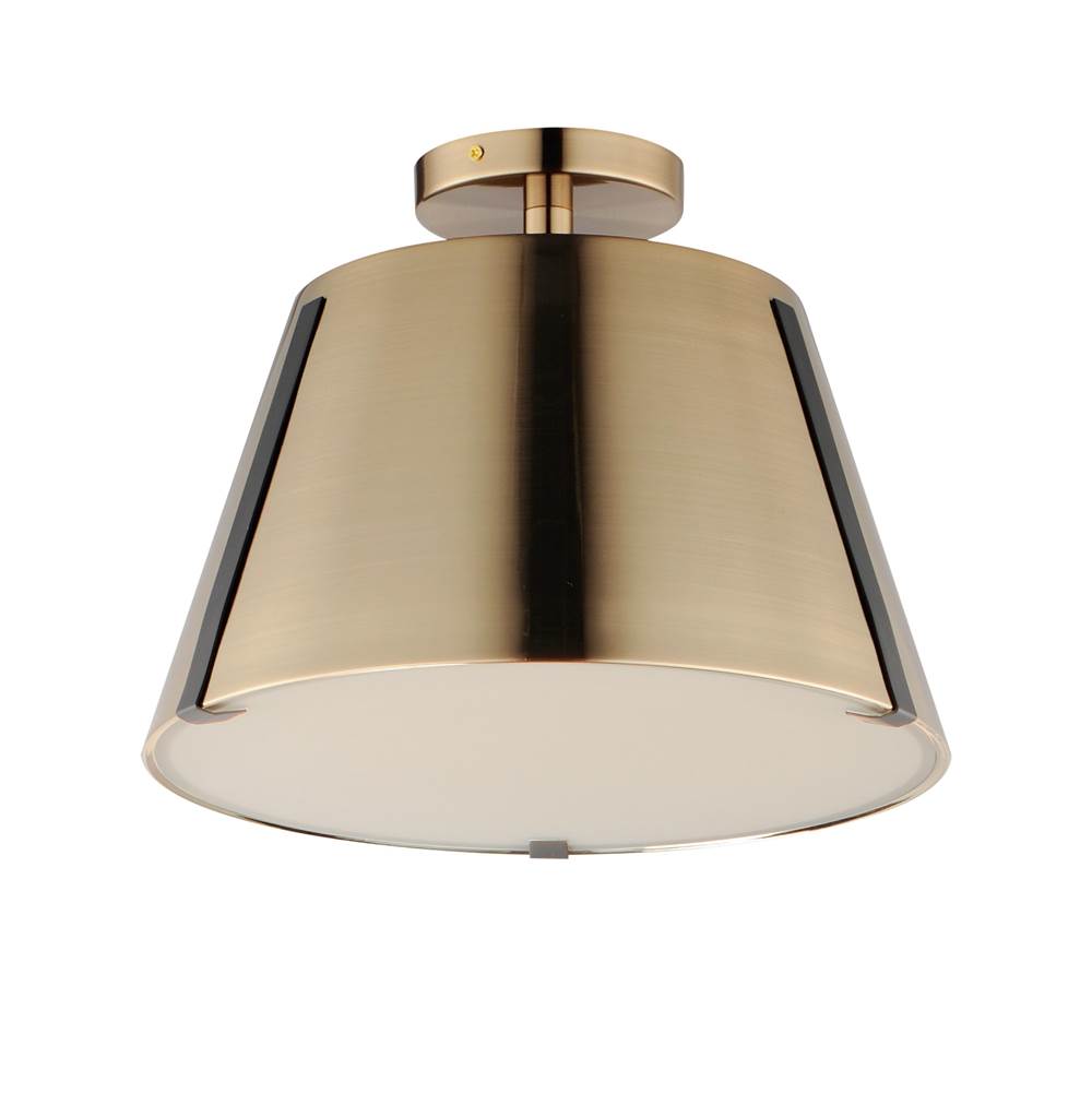 Maxim Lighting 25170DBZHR Dark Bronze,Leather,Heritage Brass Carlo Led Semi Flush Mount Image 1